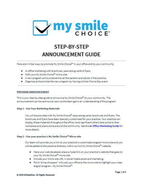Step-by-Step Announcement Guide | BrilliantDoc™ Membership